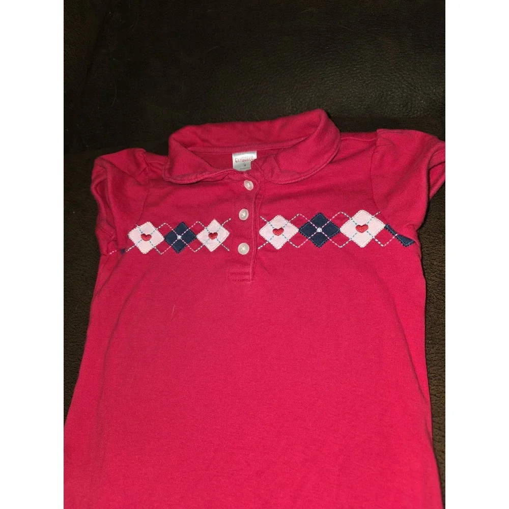 Gymboree new york girl red collared dress back to school size 4